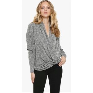 ELAN Women's Front Drape Criss Cross Sweater One Size